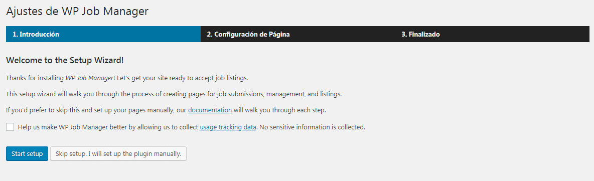 Configurar WP Job Manager paso 1