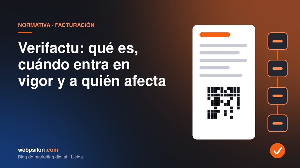 Portada del artículo sobre Verifactu: factura con código QR y registros encadenados